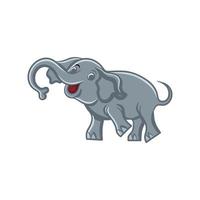 carino elefante cartone animato illustrazione design sorridente e a piedi vettore