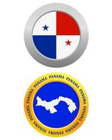 pulsante come un' simbolo Panama bandiera e carta geografica su un' bianca sfondo vettore