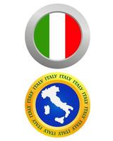 pulsante come un' simbolo di Italia bandiera e carta geografica su un' bianca sfondo