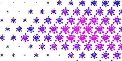 modello vettoriale viola chiaro, rosa con elementi di coronavirus.