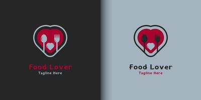 ristorante cibo amante logo design modello vettore