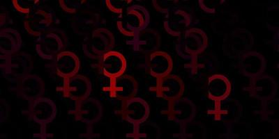 sfondo vettoriale viola chiaro con simboli di potere della donna.