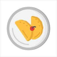 ciliegia Pancakes su un' piatto piatto icona vettore