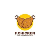 fritte pollo logo design vettore