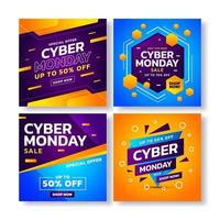 social media di vendita del cyber monday vettore