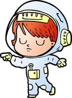 cartone animato astronauta donna vettore
