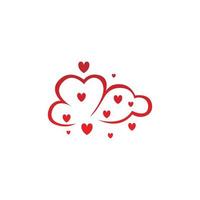 nube di amore logo design modello vettore