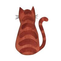 il rosso gatto si siede su suo Indietro. acquerello illustrazione vettore