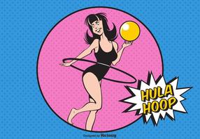 Ragazza libera con l'illustrazione di vettore di Hula Hoop