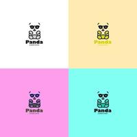 panda orso silhouette logo design modello. divertente pigro animale logotipo concetto icona vettore