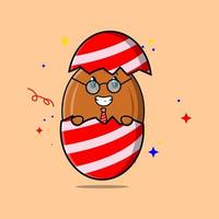 carino cartone animato mandorla Noce su a partire dal Pasqua uovo Guarda vettore