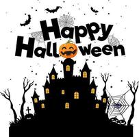 contento Halloween testo logo cartone animato concetto vettore