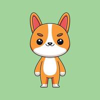 carino corgi cartone animato scarabocchio arte mano disegnato concetto vettore kawaii icona illustrazione