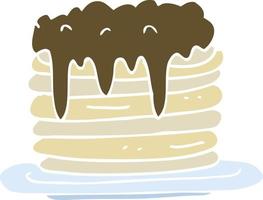 piatto colore illustrazione di pancake pila vettore