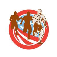 americano CrossFit corridori Stati Uniti d'America bandiera cerchio retrò vettore