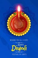 contento Diwali auguri, contento Diwali striscione, sociale media inviare modello design con creativo diya illustrazione vettore
