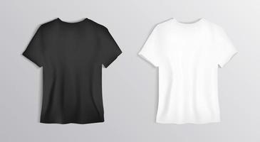 nero bianca maglietta modello impostato capi di abbigliamento indumenti vetrina il branding isolato modello vettore