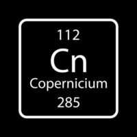 simbolo di copernicio. elemento chimico della tavola periodica. illustrazione vettoriale. vettore