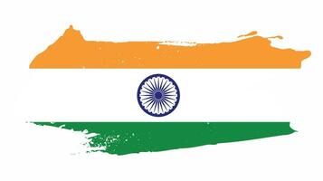 sbiadito grunge struttura India colorato bandiera design vettore