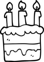 nero e bianca cartone animato compleanno torta vettore