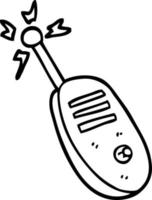 nero e bianca cartone animato walkie talkie vettore