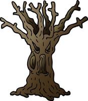 vettore pendenza illustrazione cartone animato spaventoso albero