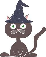 piatto colore illustrazione di Halloween gatto vettore