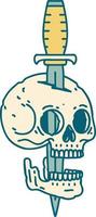 iconico tatuaggio stile Immagine di un' cranio vettore