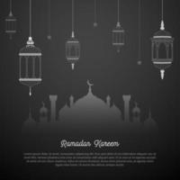 Ramadan kareem saluto carta sfondo vettore