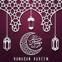 Ramadan kareem saluto carta sfondo vettore