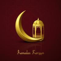 Ramadan kareem saluto carta sfondo vettore