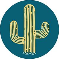 iconico tatuaggio stile Immagine di un' cactus vettore