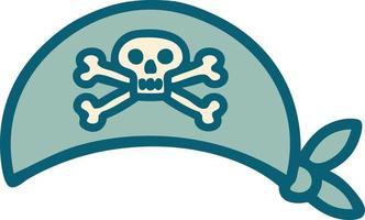 iconico tatuaggio stile Immagine di pirata testa sciarpa vettore