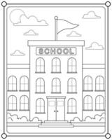 scuola edificio adatto per figli di colorazione pagina vettore illustrazione