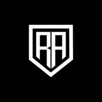 RA lettera logo design con nero sfondo nel illustratore. vettore logo, calligrafia disegni per logo, manifesto, invito, eccetera.