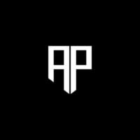 ap lettera logo design con nero sfondo nel illustratore. vettore logo, calligrafia disegni per logo, manifesto, invito, eccetera