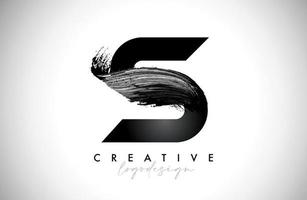 lettera S logo spazzola ictus con artistico acquerello dipingere spazzola icona vettore design