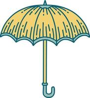 tatuaggio stile icona di un ombrello vettore