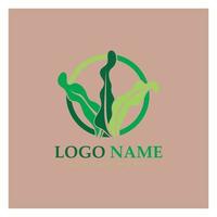 alga marina vettore logo icona illustrazione design.include frutti di mare, naturale prodotti,fiorista,ecologia,benessere,spa.