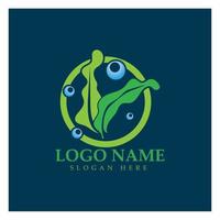 alga marina vettore logo icona illustrazione design.include frutti di mare, naturale prodotti,fiorista,ecologia,benessere,spa.