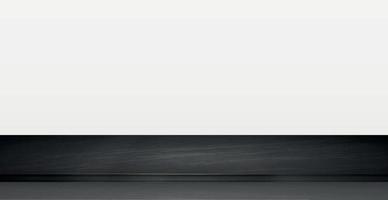 nero pietra tavolo superiore su bianca panoramico sfondo, promozionale ragnatela modello - vettore