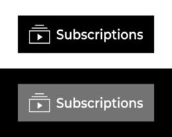 sottoscrizione pulsante icona vettore. streaming video canale elementi vettore