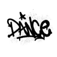 graffiti spray dipingere parola danza isolato vettore illustrazione