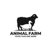 azienda agricola animale logo vettore