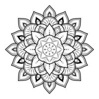 mandala del fiore in bianco e nero vettore