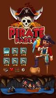 modello di gioco con tema pirata vettore