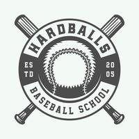 Vintage ▾ baseball sport logo, emblema, distintivo, marchio, etichetta. monocromatico grafico arte illustrazione vettore