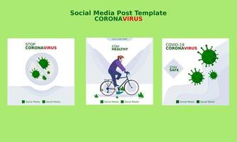 modello post social media coronavirus covid-19 vettore