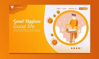 landing page di buona igiene vettore