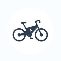 elettrico bicicletta icona, città ecologico trasporto, e-bike pittogramma isolato su bianca vettore